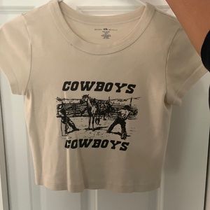 Brandy Melville Ashlyn Cowboys Crop T-shirt